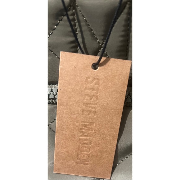 Steve Madden‎ Olive Green Quilted Tote Bag Zip Pocket New with Tags - Picture 8 of 12